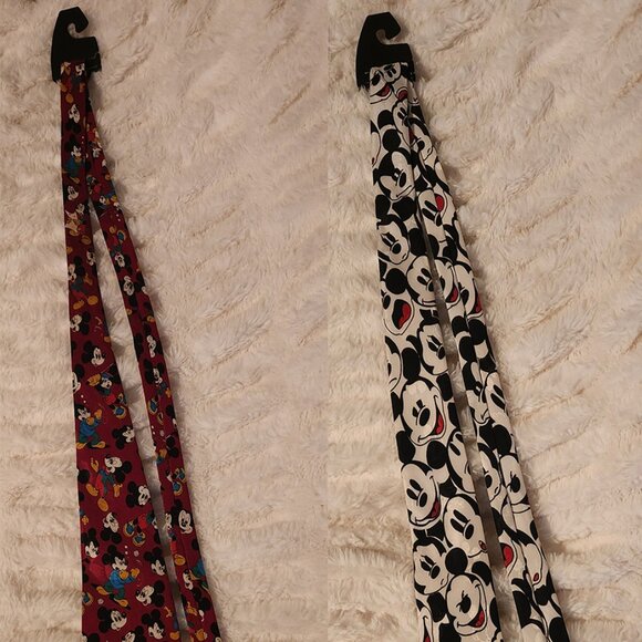 Disney Mickey Mouse Multi-Face Ties (Set of 2) – Burgundy & Black/White Novelty - Picture 2 of 12